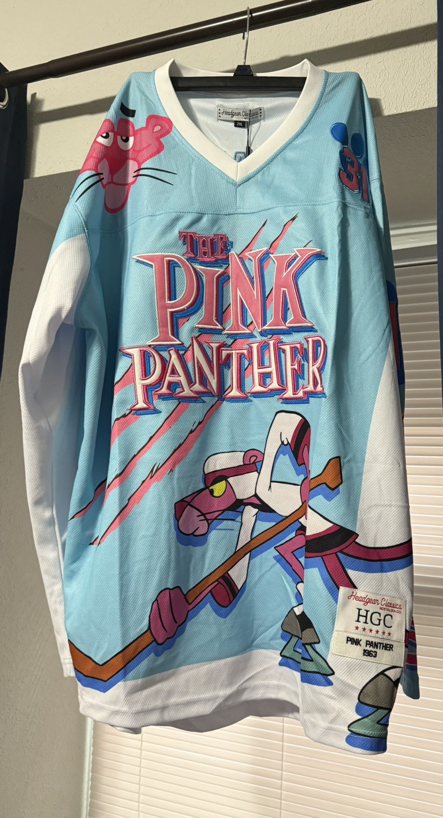 Headgear Classics Hockey Jersey HGC Pink Panther 1963 Henry Mancini Mens 2XL NWT Headgear Classics Hockey Jersey HGC Pink Panther 1963 Henry Mancini Mens 2XL NWT
