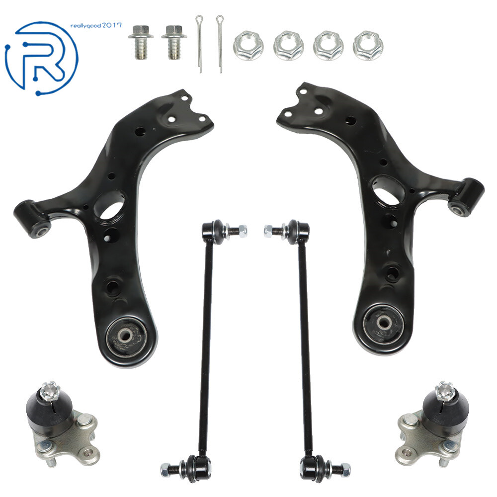 Fit For 2006 - 2016 2017 Toyota RAV4 Front Lower Control Arms + Sway Bar Links