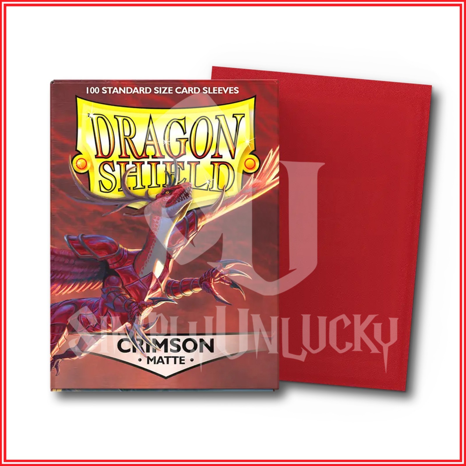 Crimson 100 Matte Dragon Shield Sleeves Standard Size🐉for Pokémon MTG DGM DBS