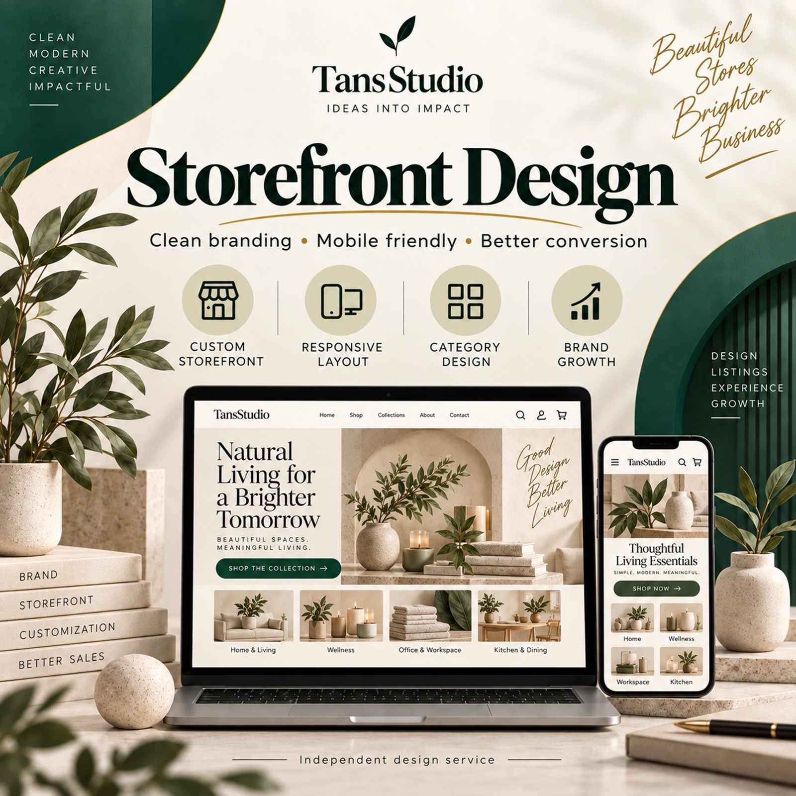 Complete eBay Store Branding, Listing Template Design & Video Ads Forest Green