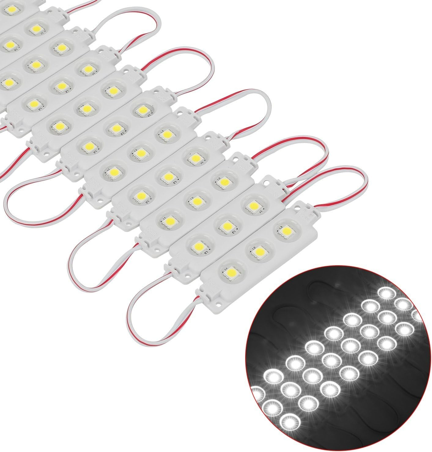 200PCS 5050 SMD DC12V Injection LED Module White 0.72W Waterproof Decorative 200PCS 5050 SMD DC12V Injection LED Module White 0.72W Waterproof Decorative