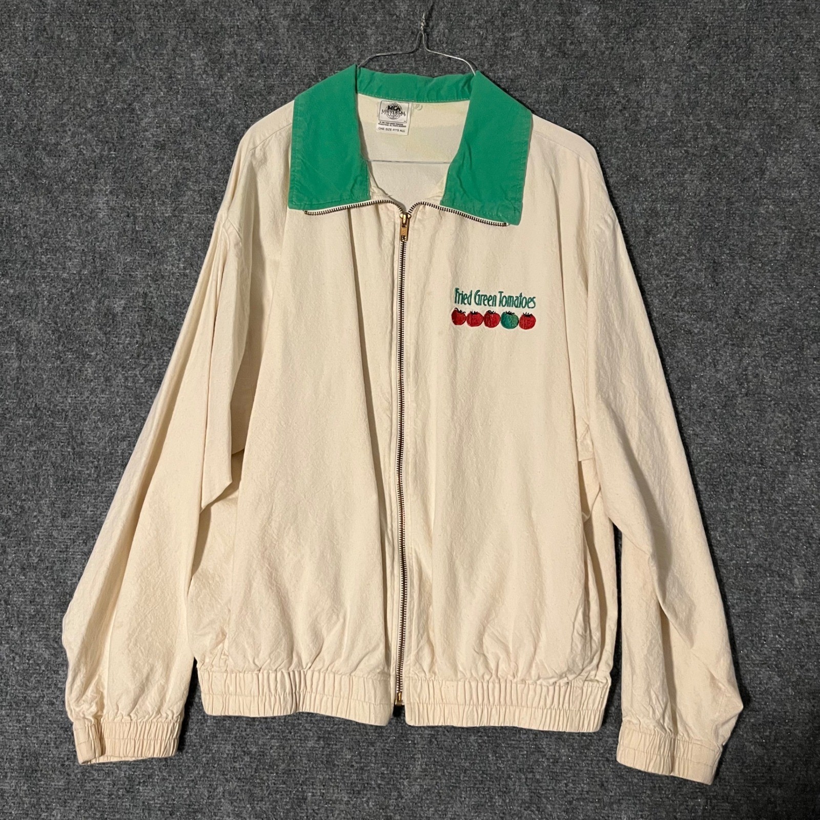 Vintage 1991 Fried Green Tomatoes Movie Promo Jacket MCA Universal Cream OSFA Vintage 1991 Fried Green Tomatoes Movie Promo Jacket MCA Universal Cream OSFA