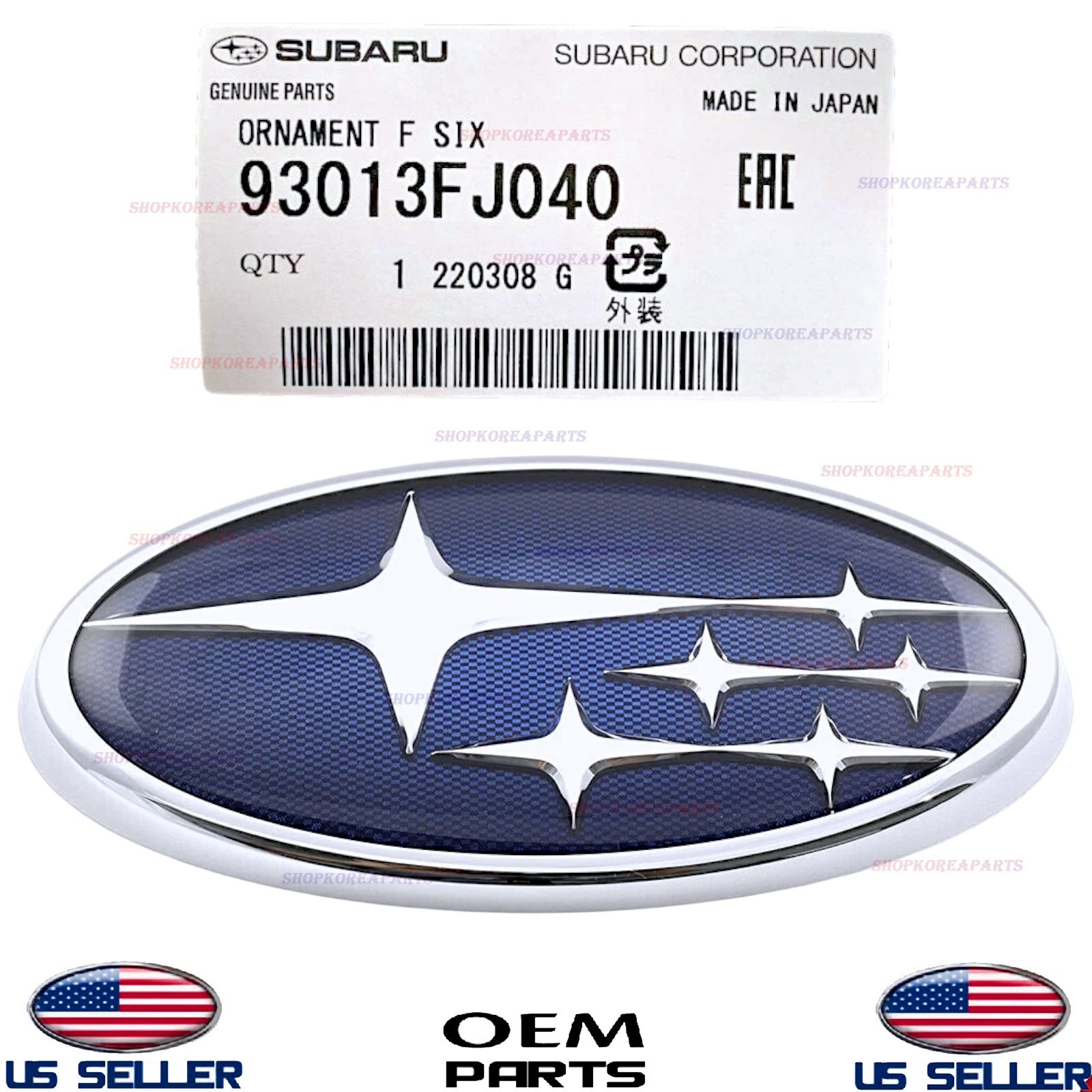 Genuine OEM Front Grille Emblem 2015-2017 Subaru Impreza Crosstrek 93013FJ040