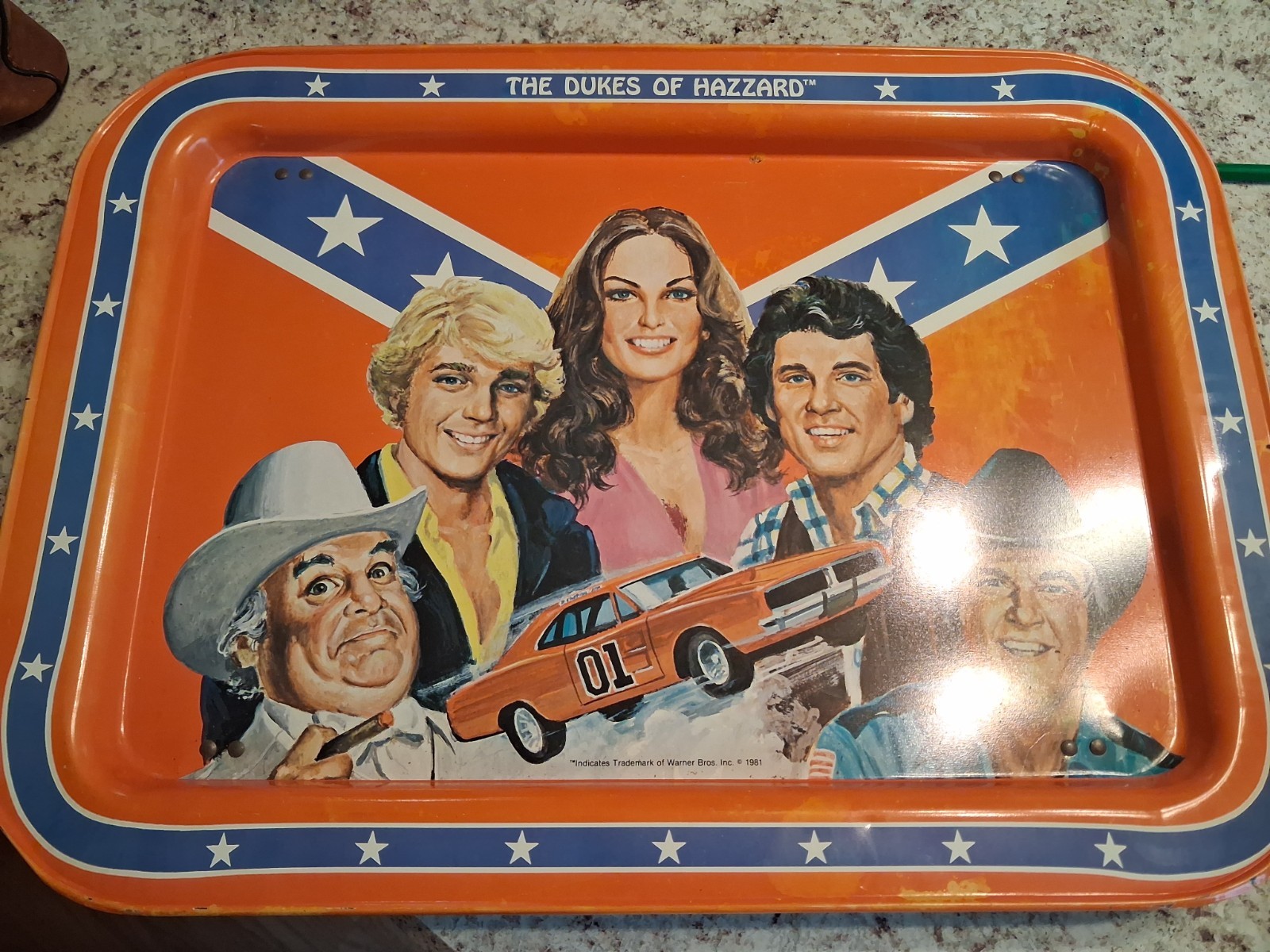 Vintage Dukes of Hazzard Metal TV Dinner Tray With Folding Legs General Lee 1981 Vintage Dukes of Hazzard Metal TV Dinner Tray With Folding Legs General Lee 1981