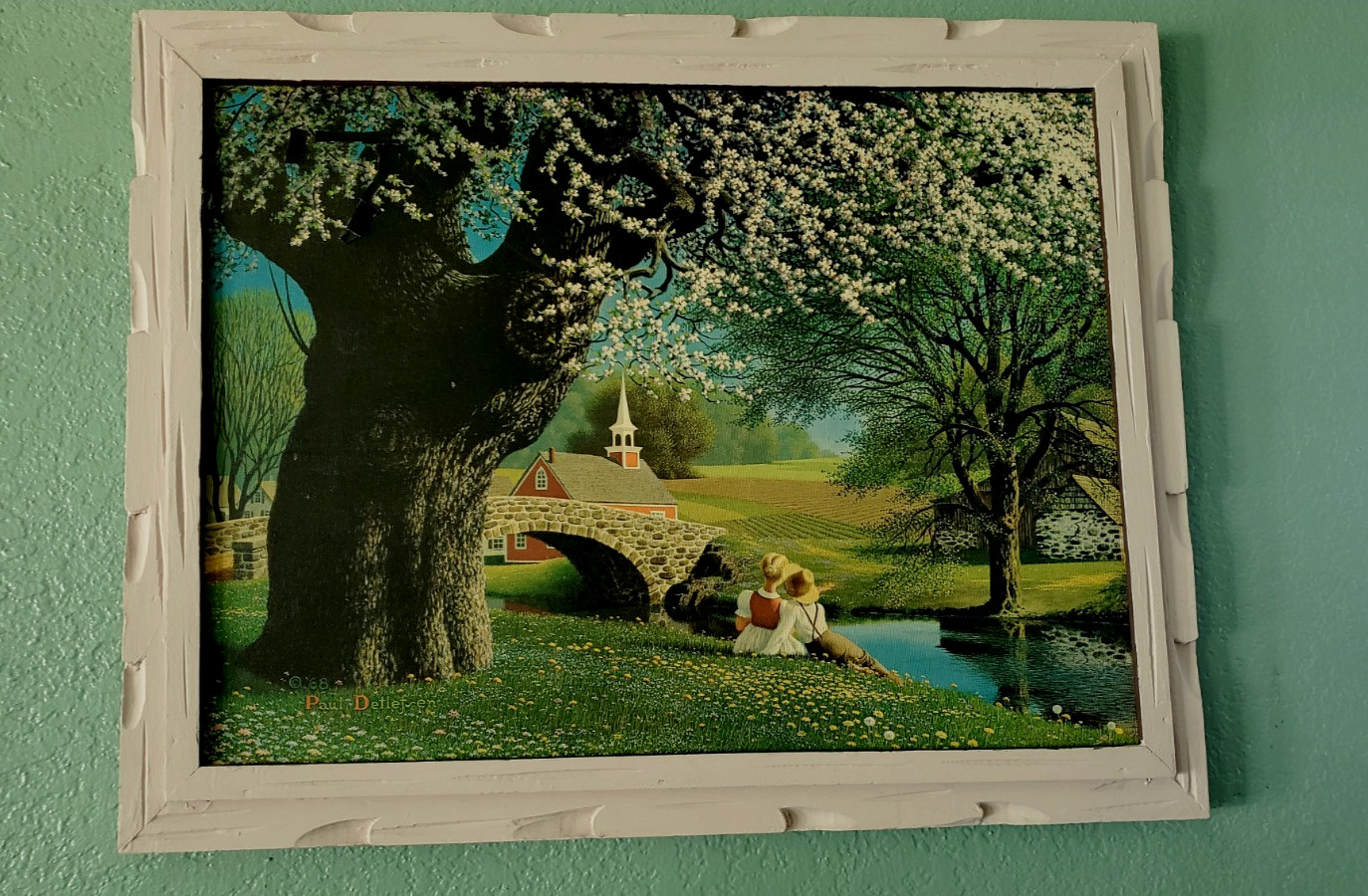 VTG 1968 Paul Dotlefren Arcylic  on Canvas Painting Spring Time Original   Frame