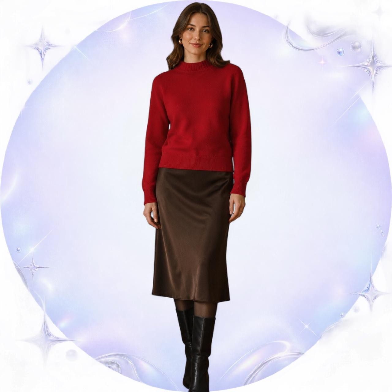 Vintage Maggie Lawrence Red Cable Mock-Neck Sweater Vintage Maggie Lawrence Red Cable Mock-Neck Sweater