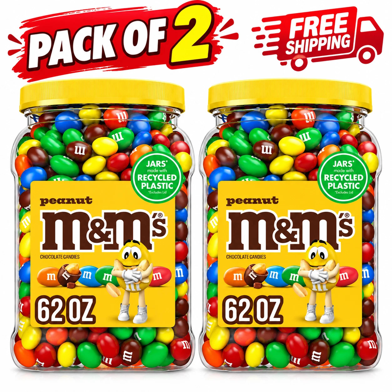 M&M\'s Pantry Size Peanut Chocolate Candy - 62oz ( 2 Packs )