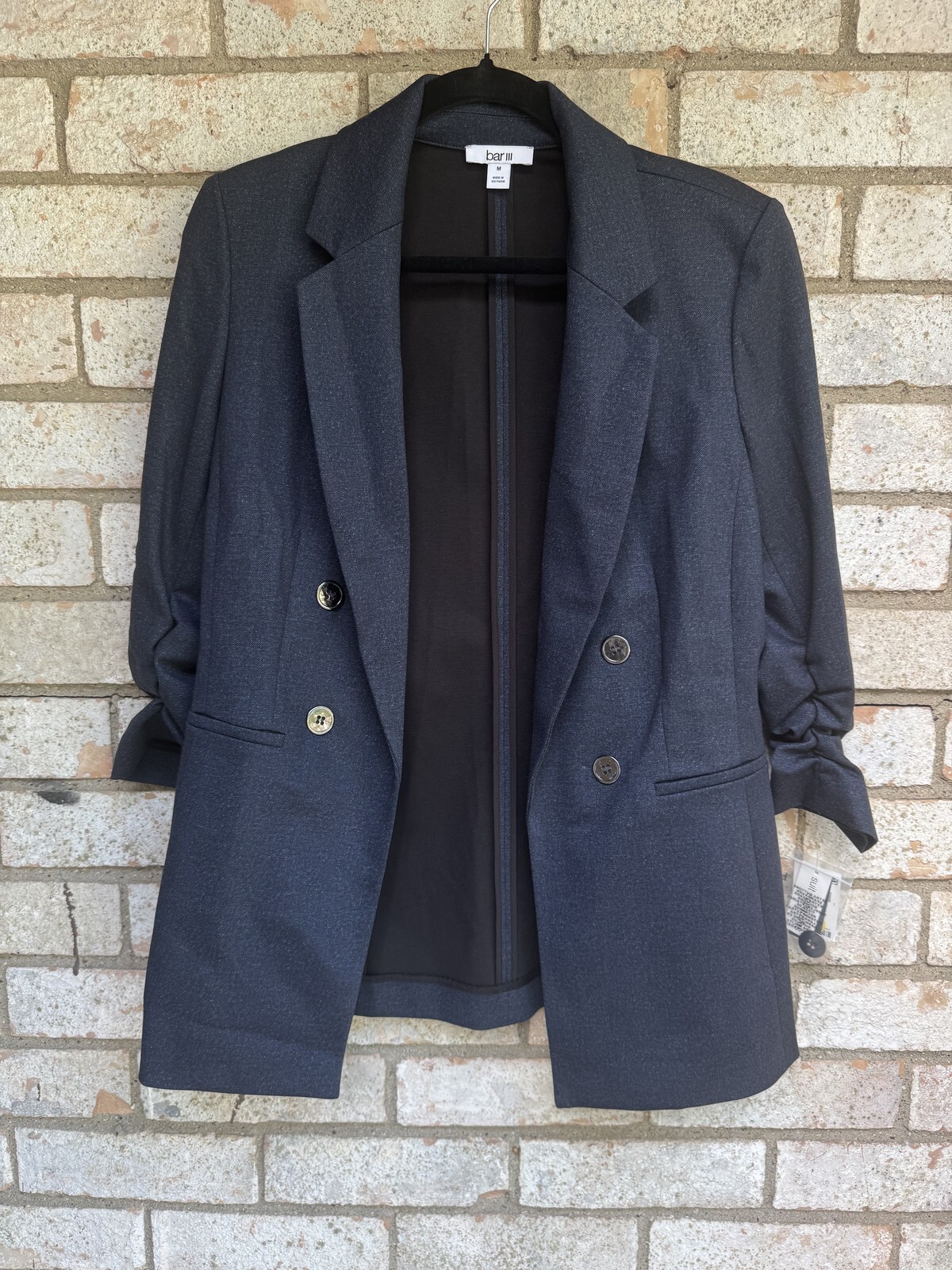 BAR III Women\'s Blue Double-Breasted Blazer Size M NWT BAR III Women\'s Blue Double-Breasted Blazer Size M NWT
