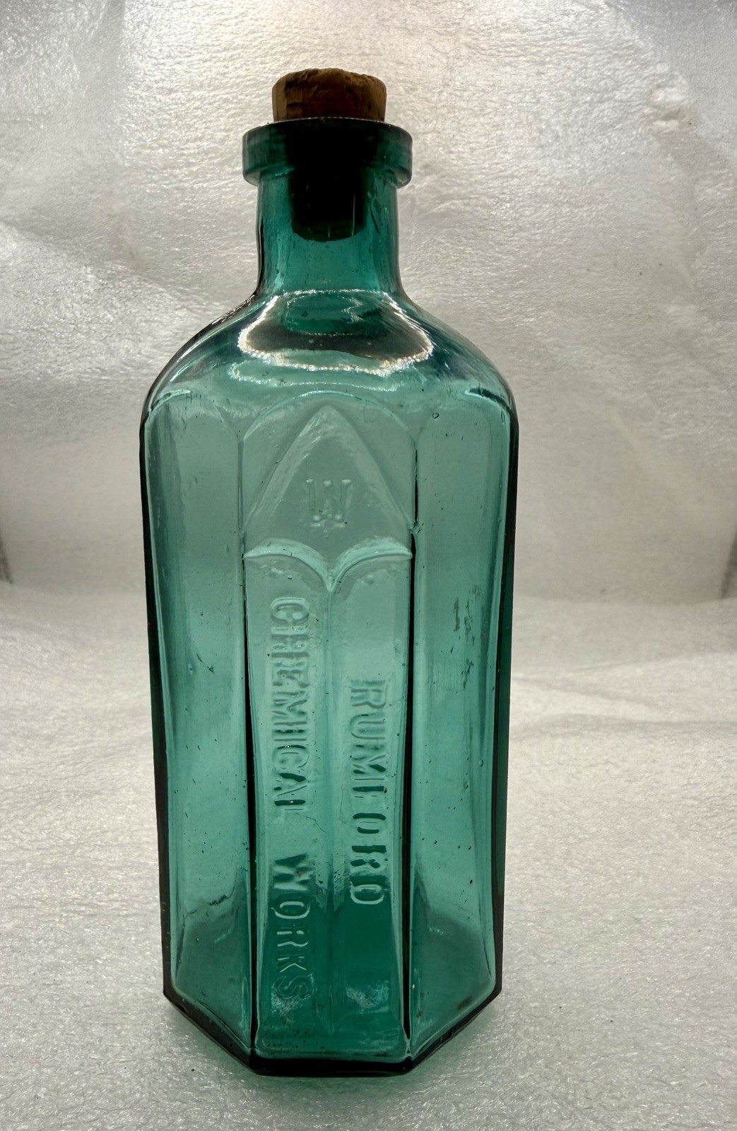 Antique Rumford Chemical Works Teal Glass Bottle Apothecary- Late 1800’s Antique Rumford Chemical Works Teal Glass Bottle Apothecary- Late 1800’s