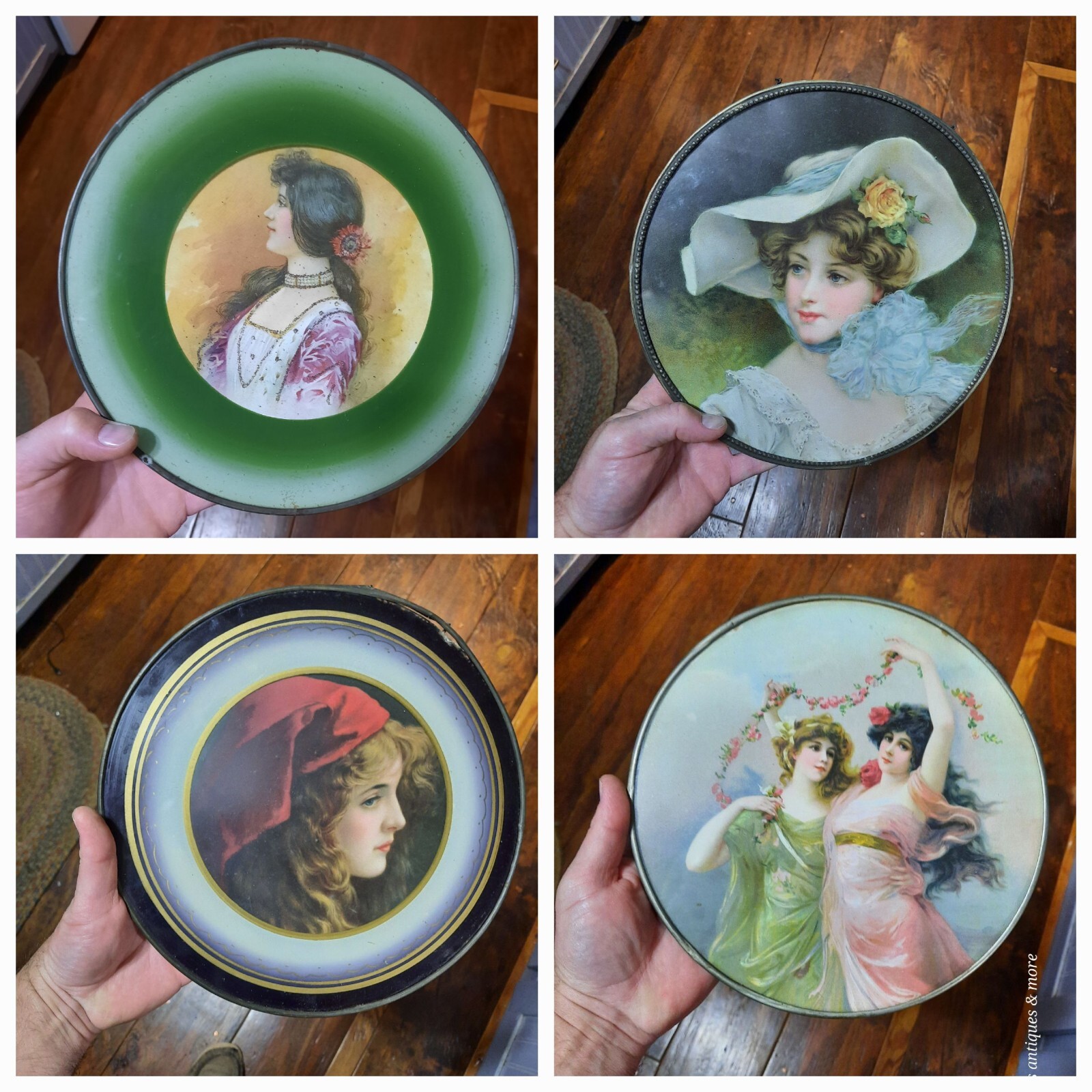 Lot of 4 Antique Victorian Flue Cover Young Beautiful Girl Lithographed Print Lot of 4 Antique Victorian Flue Cover Young Beautiful Girl Lithographed Print