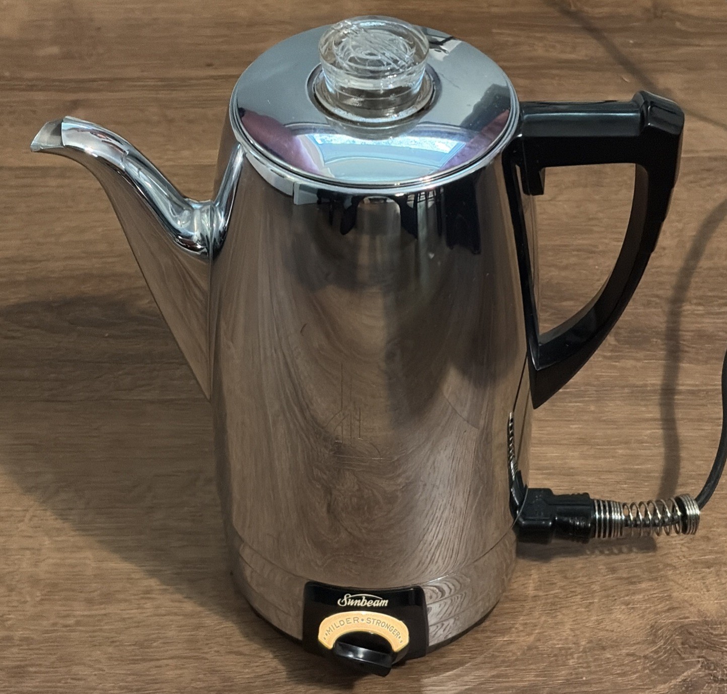 Vintage Sunbeam AP10 Art Deco Chrome Coffee Percolator Complete w/ Cord Tested