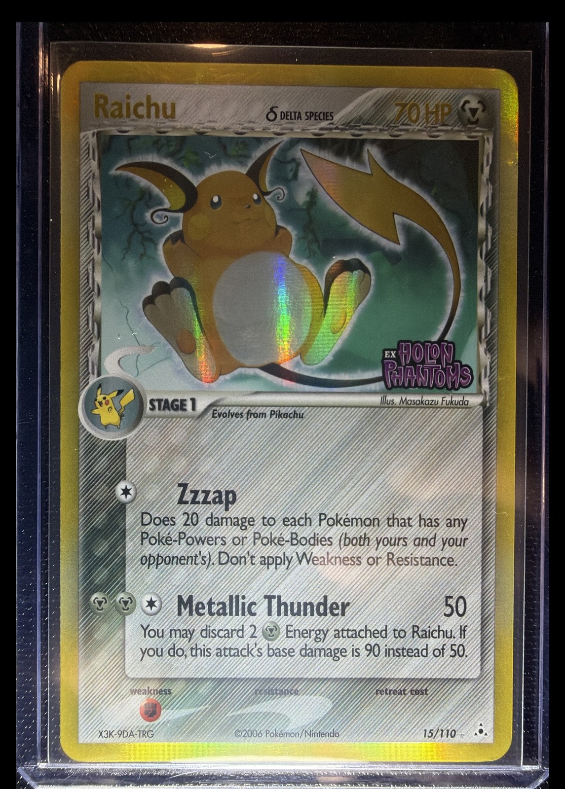 Pokemon Raichu Delta Species 15/110 EX Holon Phantoms Reverse Holo Ungraded