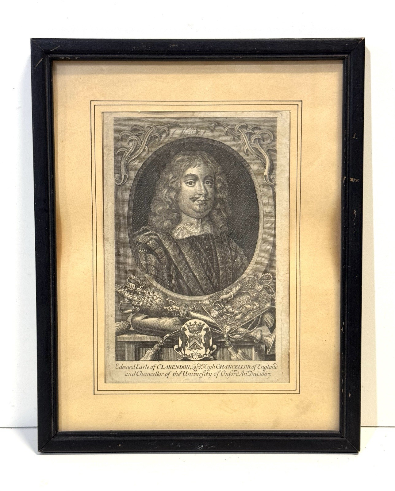 Vintage Antique Sir Edward Hyde Lord Clarendon Oxford Chancellor Framed Print