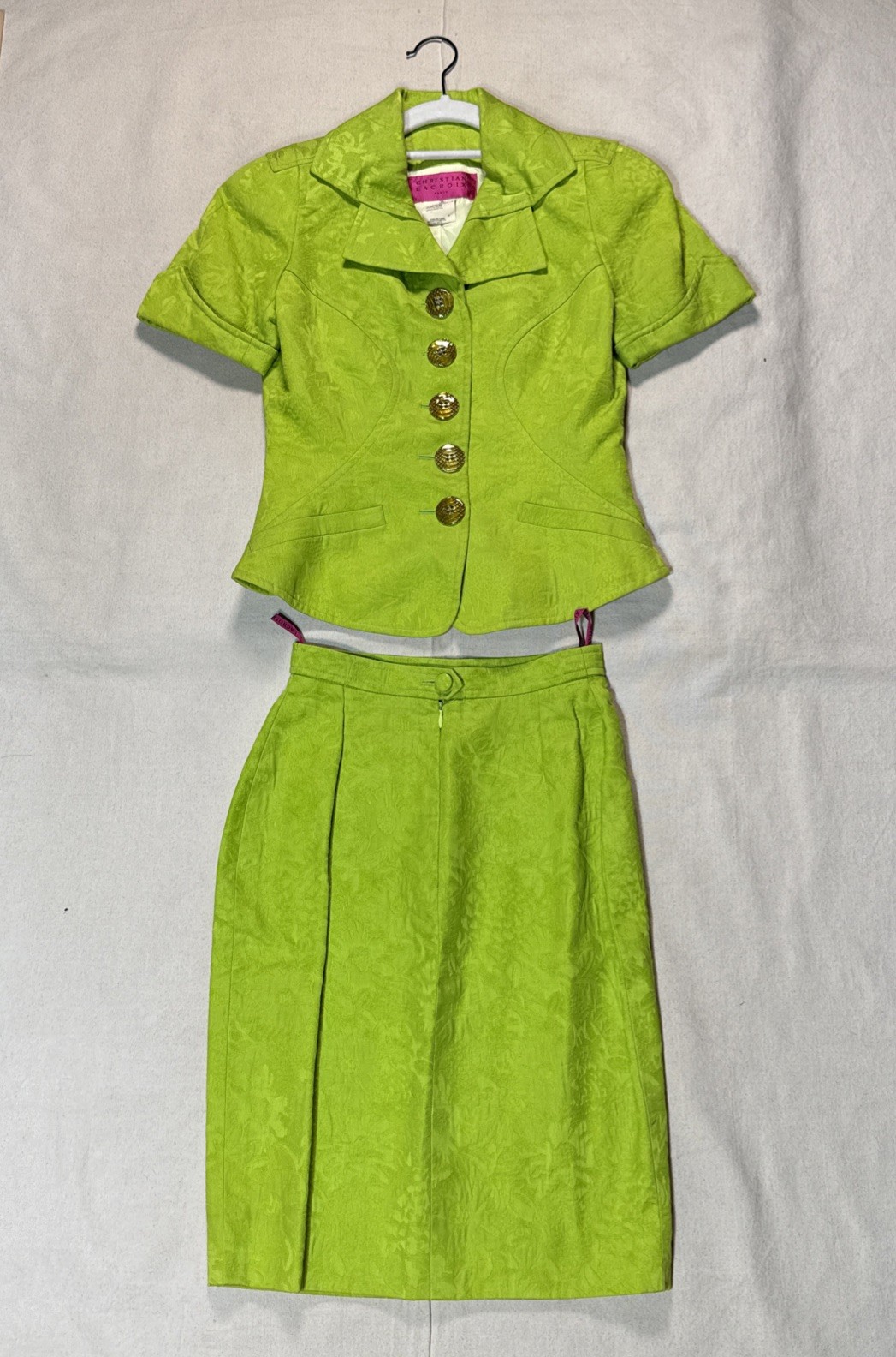 Christian LaCroix Textured Skirt Suit Set Vintage Women\'s Jacket and Skirt Sz 36 Christian LaCroix Textured Skirt Suit Set Vintage Women\'s Jacket and Skirt Sz 36