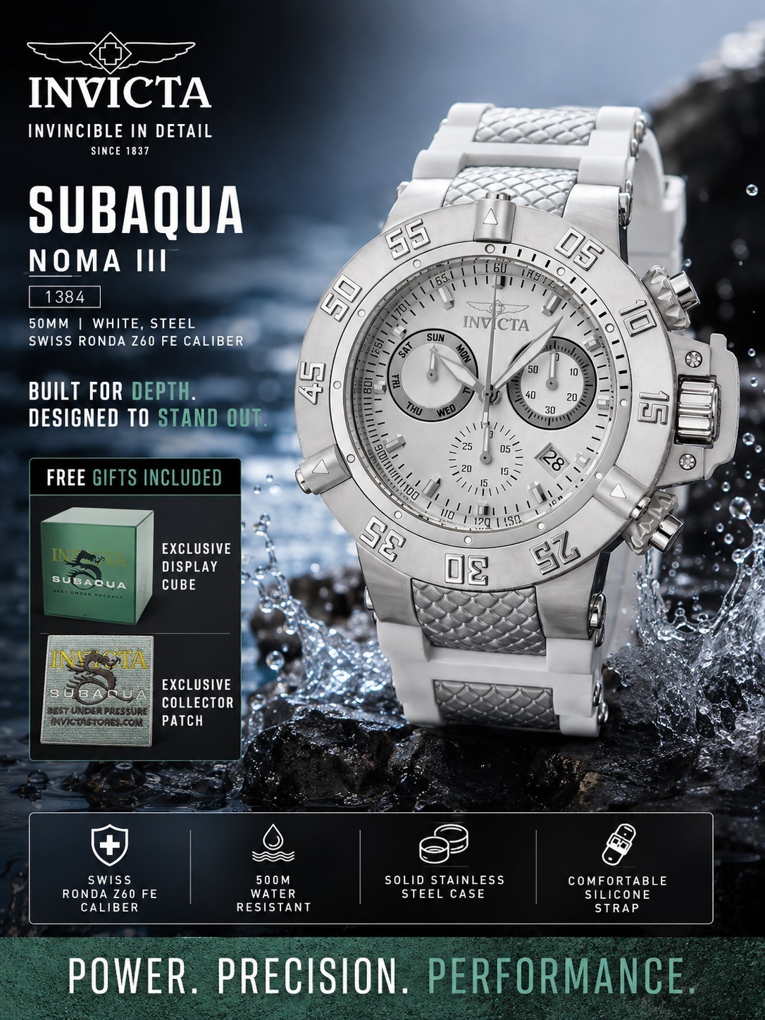 Invicta Subaqua Noma III Swiss Ronda Z60 FE Caliber Men's Watch - 50mm (1384) Invicta Subaqua Noma III Swiss Ronda Z60 FE Caliber Men's Watch - 50mm (1384)