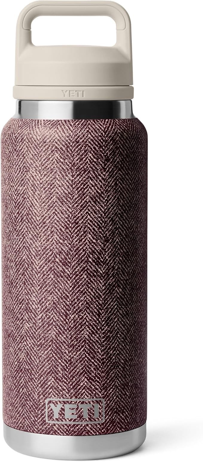 New - YETI 36 oz Rambler Chug Water Bottle - Riverhead Red - Textured New - YETI 36 oz Rambler Chug Water Bottle - Riverhead Red - Textured