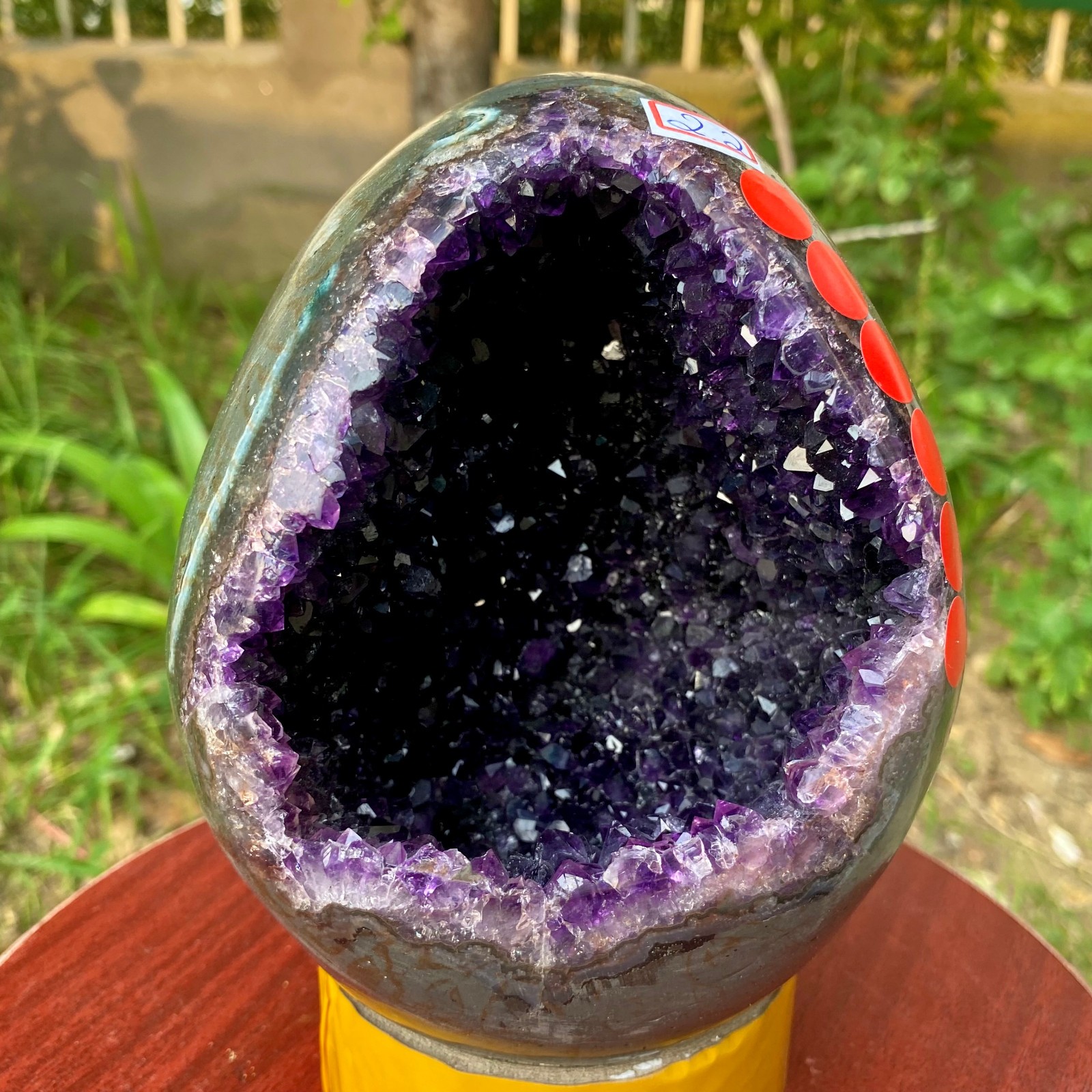 4.82LB High quality Natural Amethyst geode quartz crystal Dinosaur egg healing