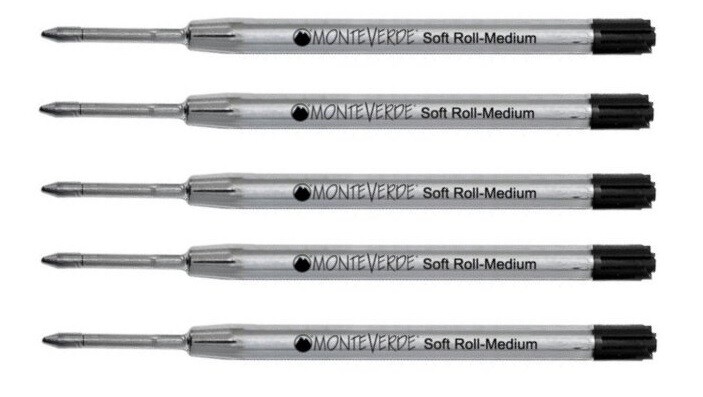 5 Monteverde P13 Parker Style Ballpoint Pen Refills, Bulk Packed, Medium Point