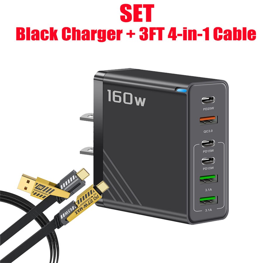 160W Fast Charging Block Type C Wall Charger For iPhone 17 16e 15 14 13 Pro Max 