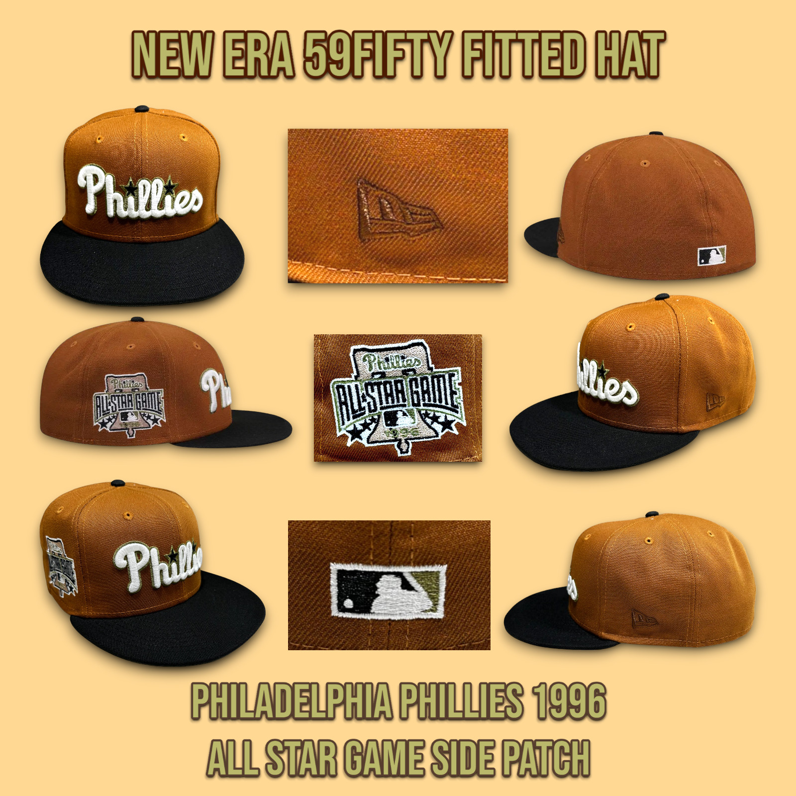 New Era PHILADELPHIA PHILLIES 59FIFTY Fitted Hat 1996 All Star Game Patch 7 1/8
