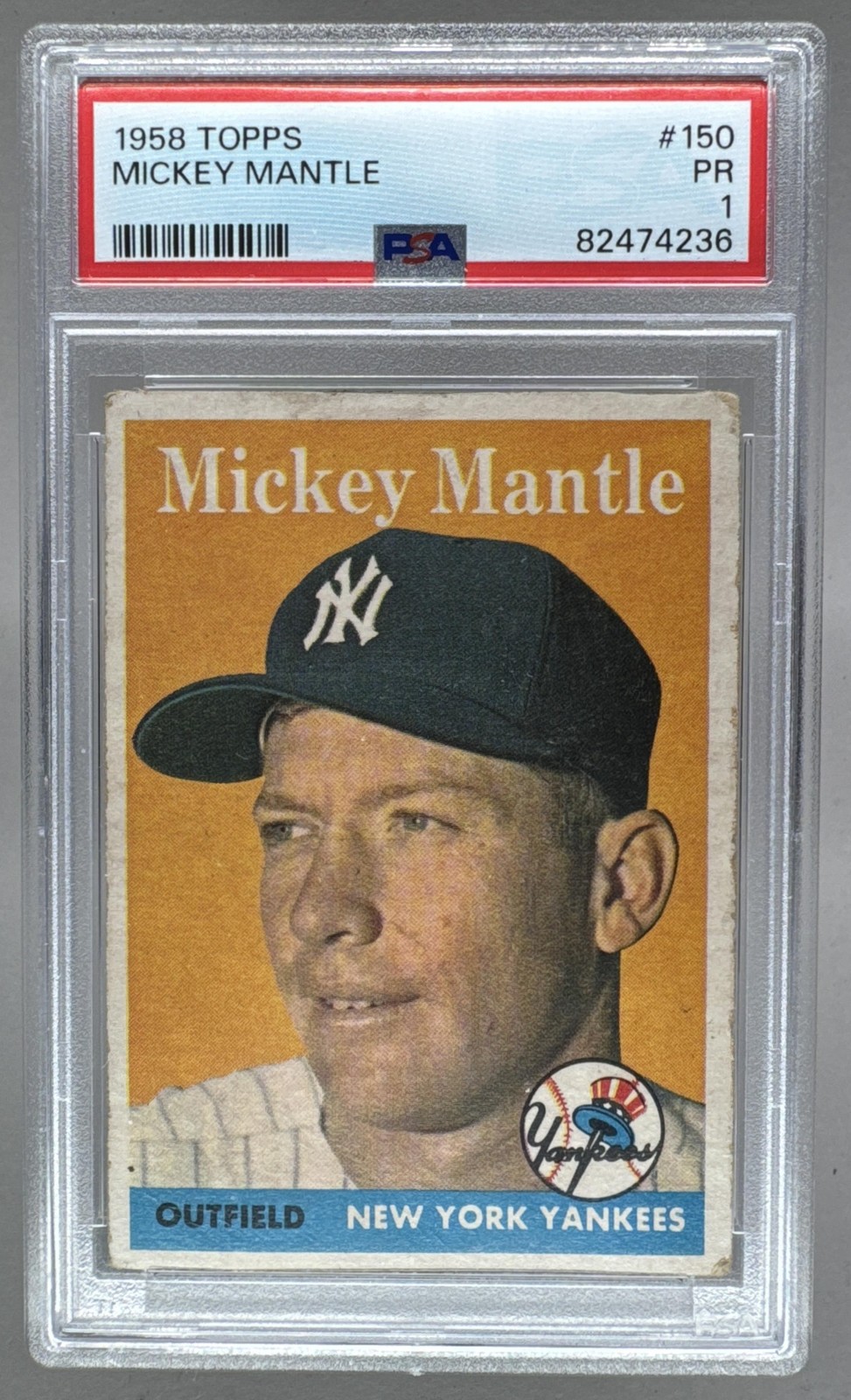 82474236 Mickey Mantle 1958 Topps #150 PSA 1