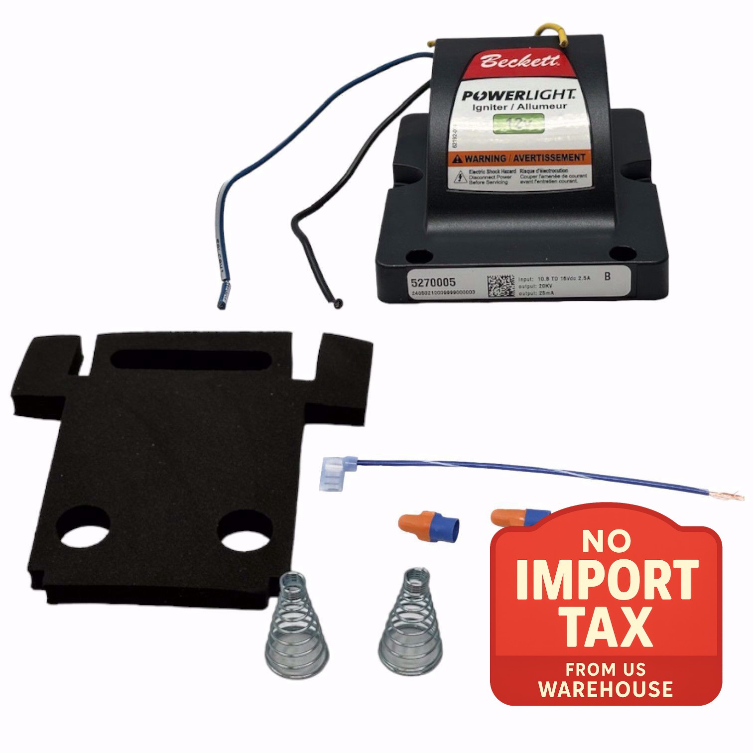 BECKETT POWERLIGHT 5270005U ELECTRONIC IGNITER ADC/SDC REPLACES 5218309U 12 VDC