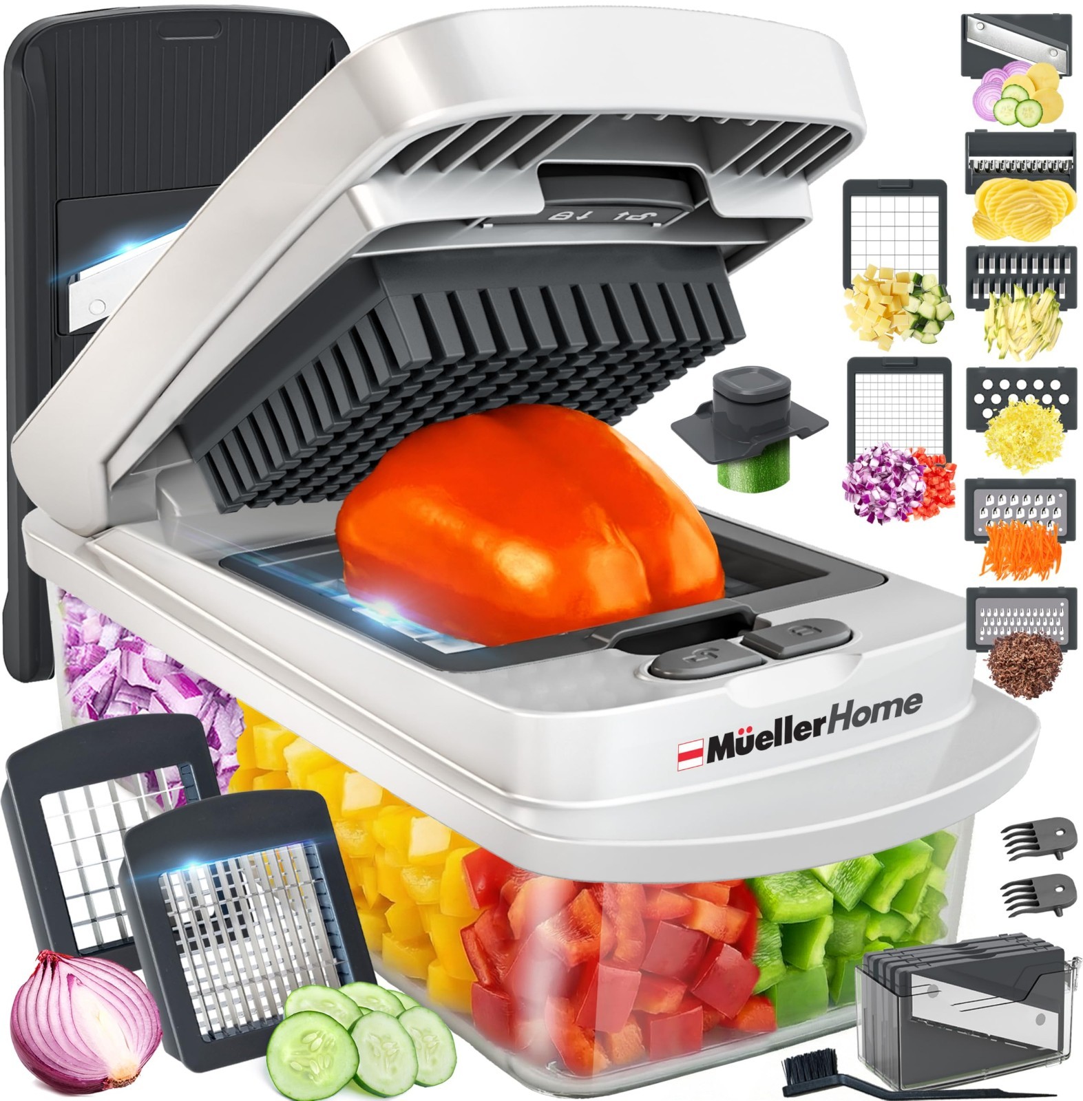 10-in-1 Vegetable Chopper & Mandoline Slicer - Pro Kitchen Tool, Easy Prep 10-in-1 Vegetable Chopper & Mandoline Slicer - Pro Kitchen Tool, Easy Prep