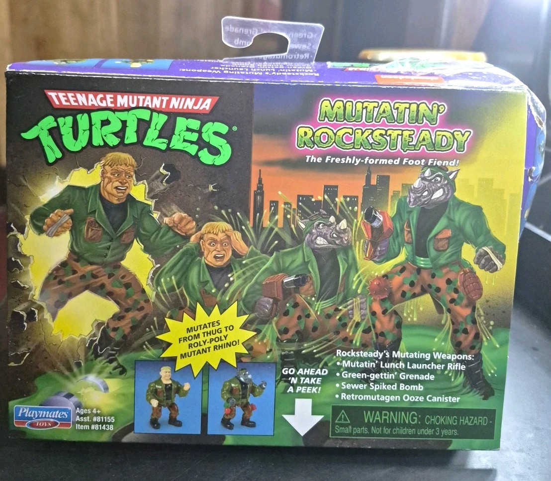 TMNT Mutatin Rocksteady Action Figure Playmates 2024 Re-Release New Sealed Box