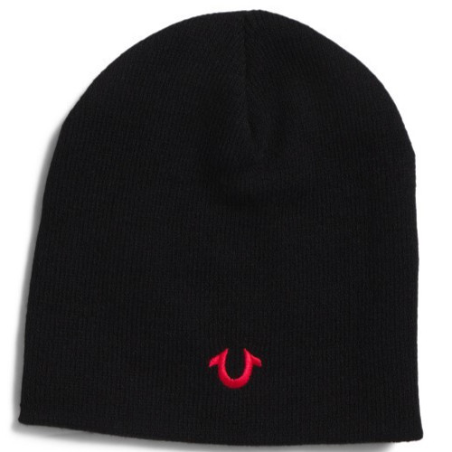 TRUE RELIGION Stretch SOFT Beanie Unisex Black RED LOGO Hat One Size NEW NWT $49 TRUE RELIGION Stretch SOFT Beanie Unisex Black RED LOGO Hat One Size NEW NWT $49