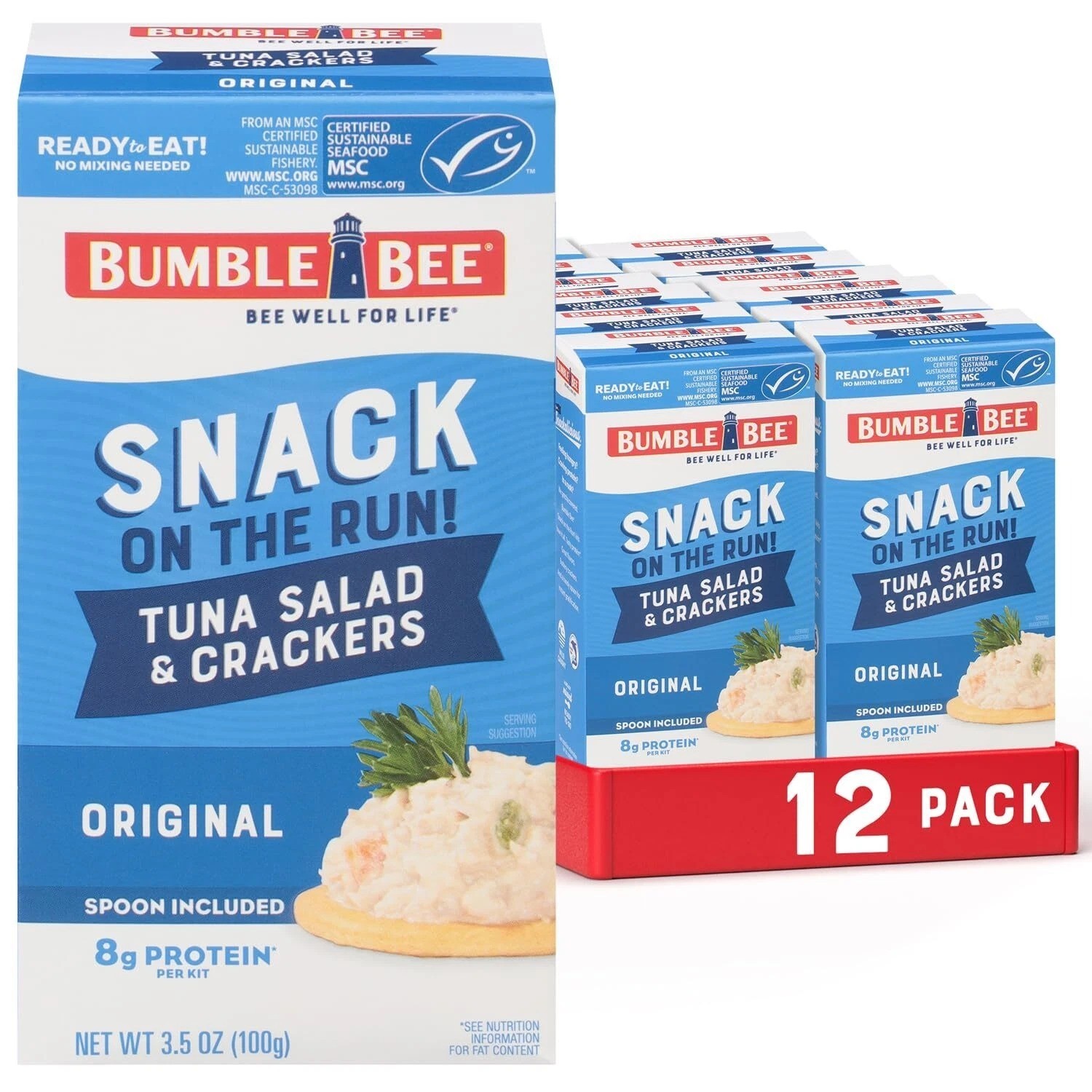 Bumble Bee Tuna Salad with Crackers Kit Pack of 12 Ready to Eat 3.5 Ounce Bumble Bee Tuna Salad with Crackers Kit Pack of 12 Ready to Eat 3.5 Ounce