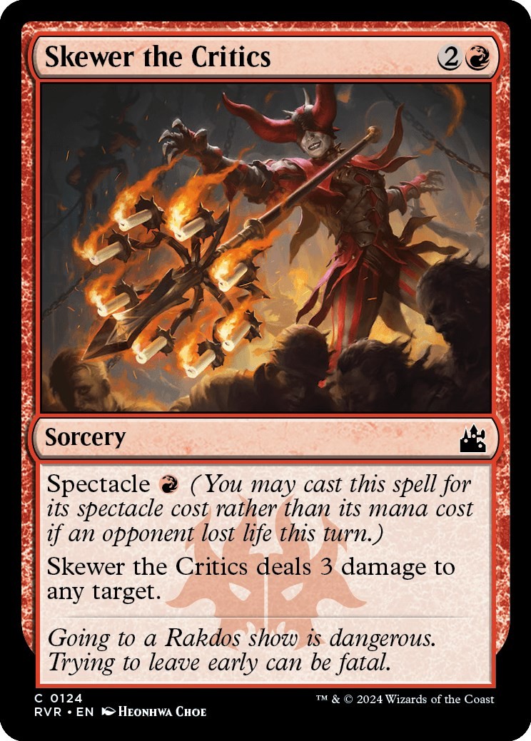 NM - Skewer the Critics RVR - 124 Ravnica Remastered NM - Skewer the Critics RVR - 124 Ravnica Remastered