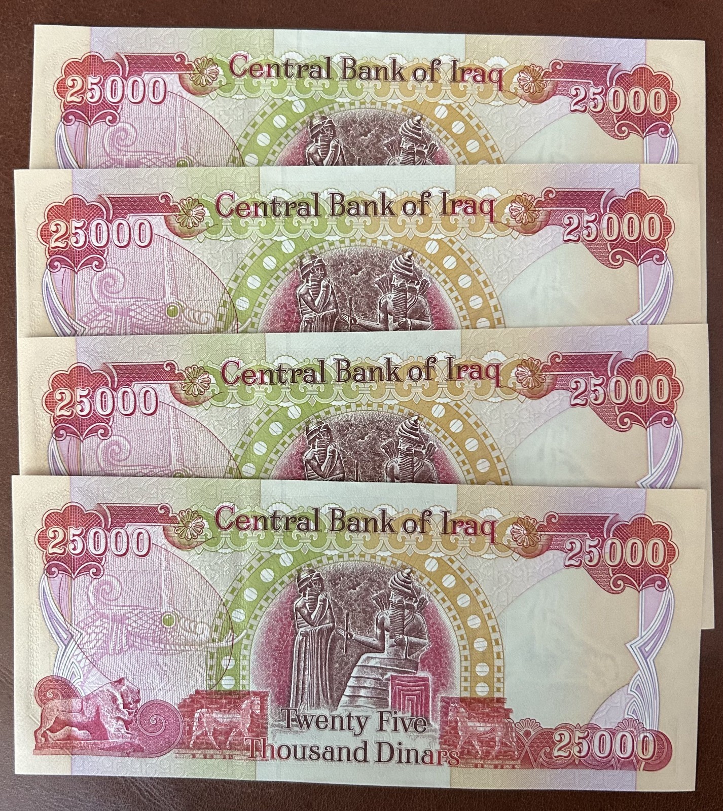 100,000 IRAQI DINAR UNCIRCULATED 25000 Notes ( 4 x 25K ) NEW IQD Currency