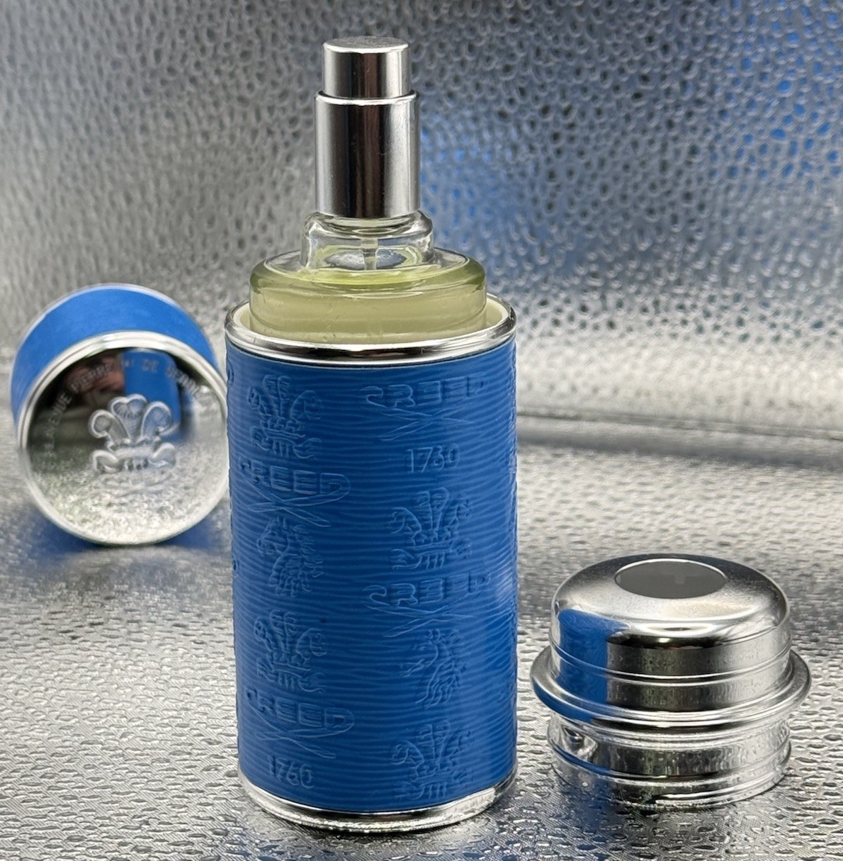 Creed Virgin Island Water Fragrance + Blue 50ml Refillable Atomizer Set