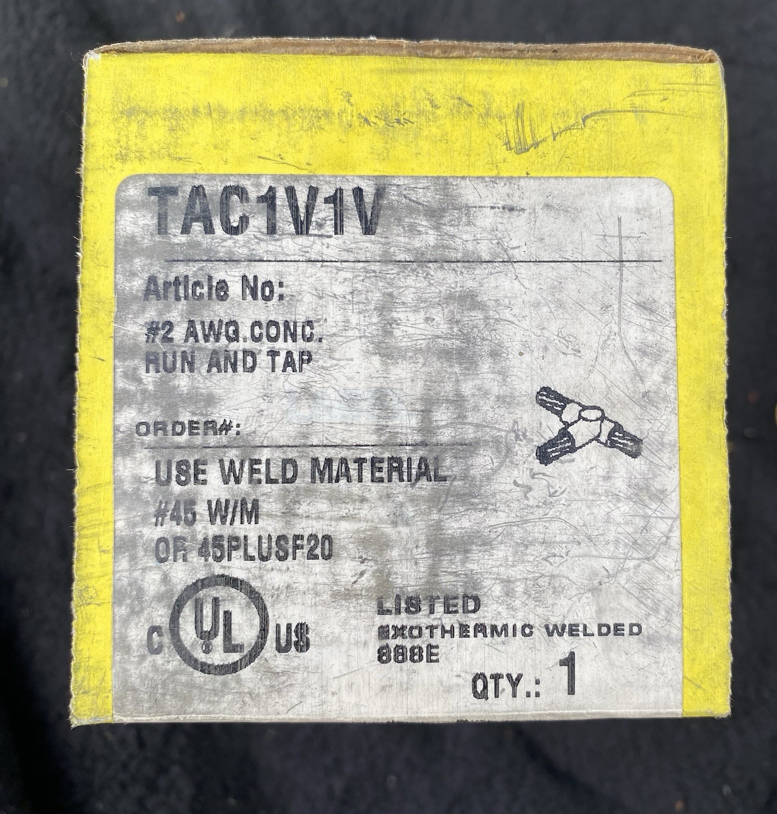 Erico Cadweld TAC1V1V Graphite Weld Mold Exothermic Grounding OEM