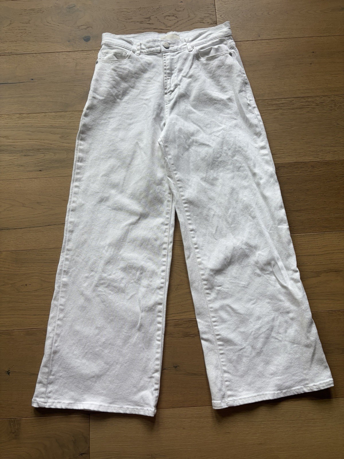 Women’s Habitual White Denim Wide Leg Jeans Size 6 Cotton Women’s Habitual White Denim Wide Leg Jeans Size 6 Cotton