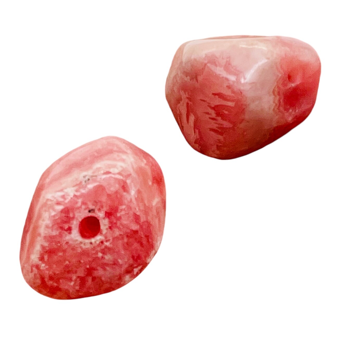 Magnificent Pink Rhodochrosite Nuggets Beads | 9x9x6mm to 14x10x9mm | 2 Beads |