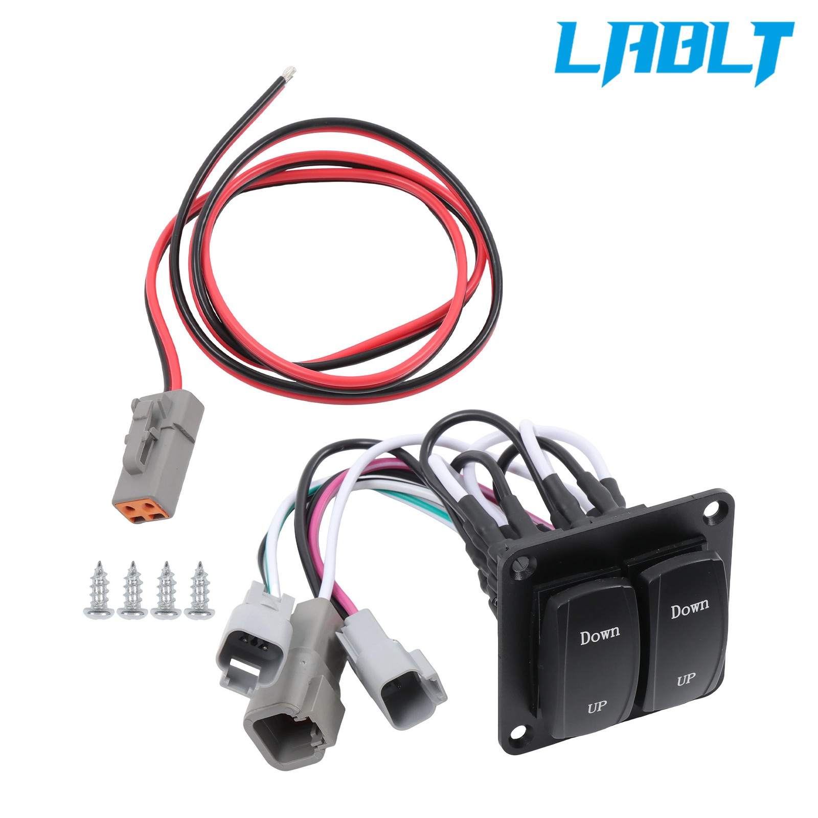 LABLT 10222211D For Lenco Marine Trim Tab Double Rocker Switch 10222-211D Black