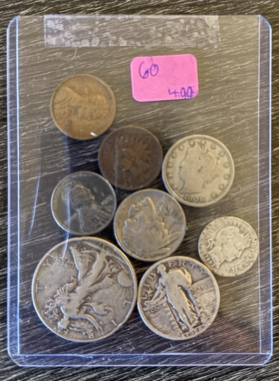 8 Vintage US Coin Lot 90% Silver Half Quarter Dime Buffalo Liberty Pennies