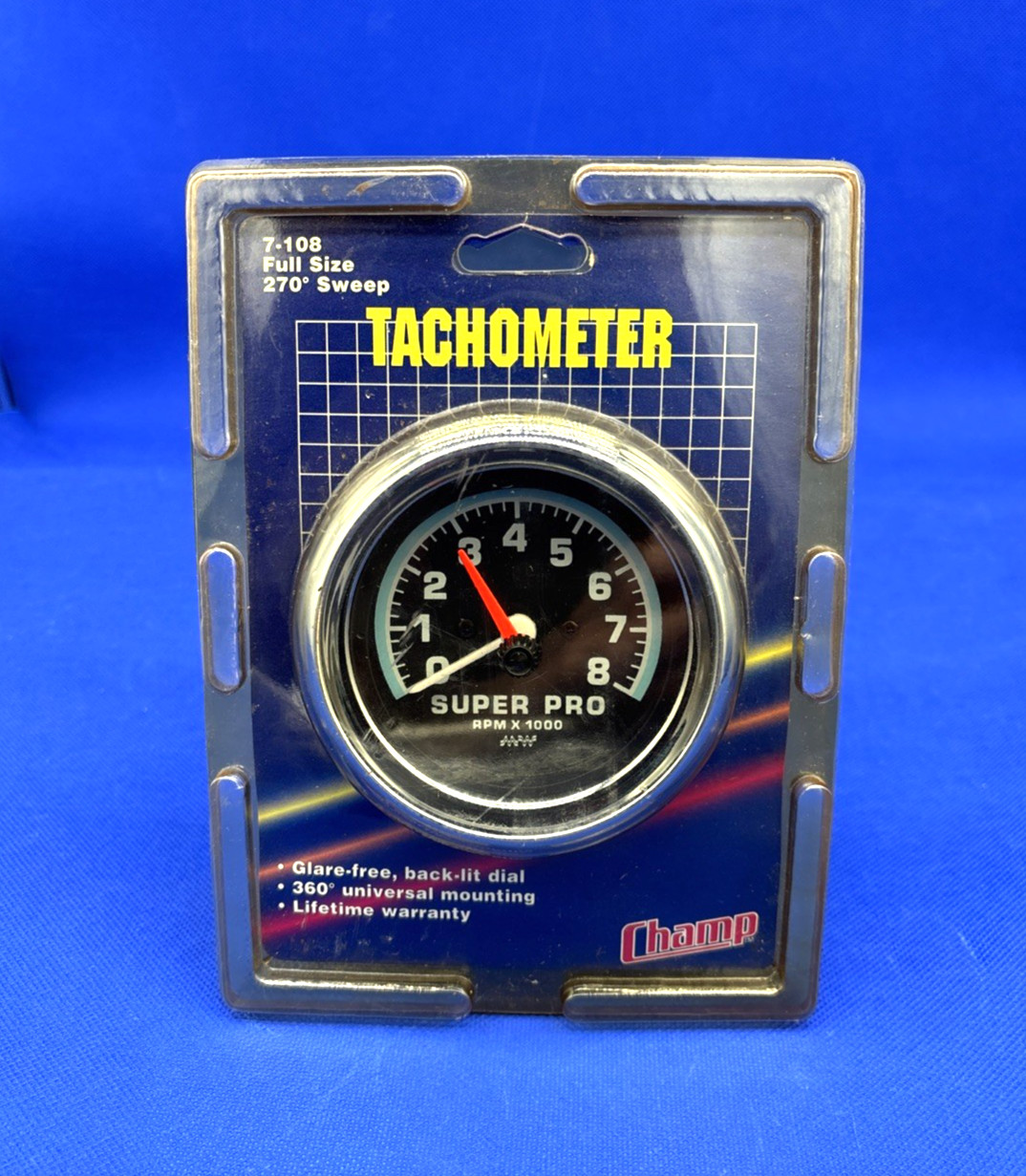 VTG Dorman-CHAMP 7-108 Super Pro Tachometer Full Size 8000 RPM NEW VTG Dorman-CHAMP 7-108 Super Pro Tachometer Full Size 8000 RPM NEW