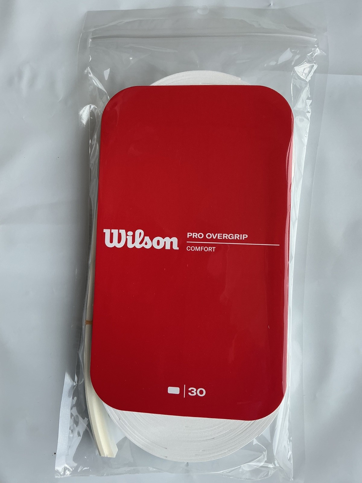 Brand New 2026 Wilson Pro Overgrip Comfort 30 Pack Tennis Over Grip - White Brand New 2026 Wilson Pro Overgrip Comfort 30 Pack Tennis Over Grip - White
