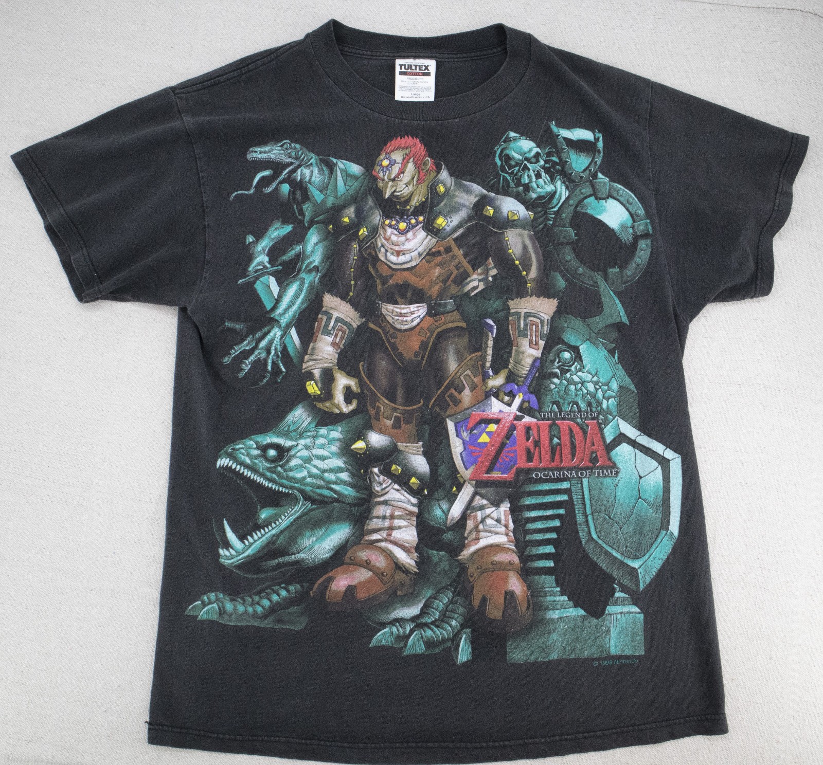 Rare Vintage 1998 Ocarina Of Time Ganon AOP T-Shirt Size Large