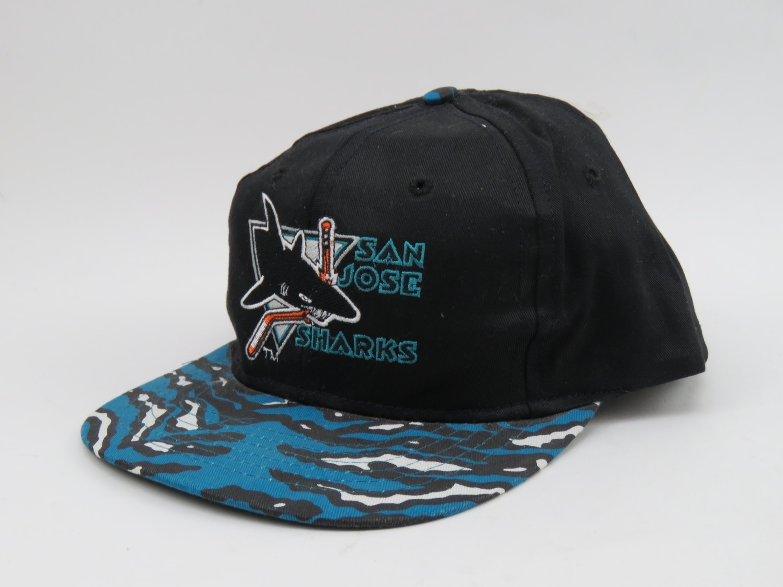 New Deadstock VTG 1990s San Jose Sharks CCM Retro Snapback NHL Hockey ZUBAZ Hat New Deadstock VTG 1990s San Jose Sharks CCM Retro Snapback NHL Hockey ZUBAZ Hat