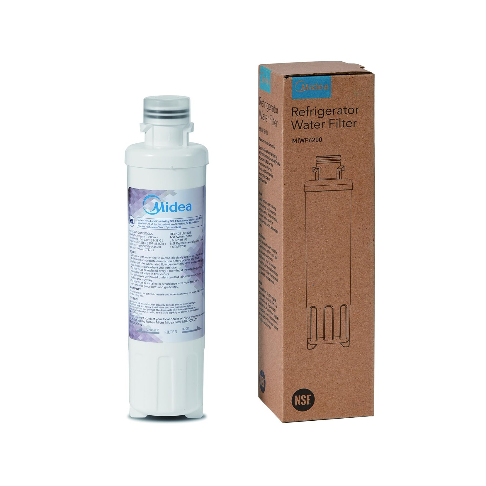 Genuine OEM Midea MIWF6200 Twist-In Refrigerator Water Filter New In Factory Box Genuine OEM Midea MIWF6200 Twist-In Refrigerator Water Filter New In Factory Box