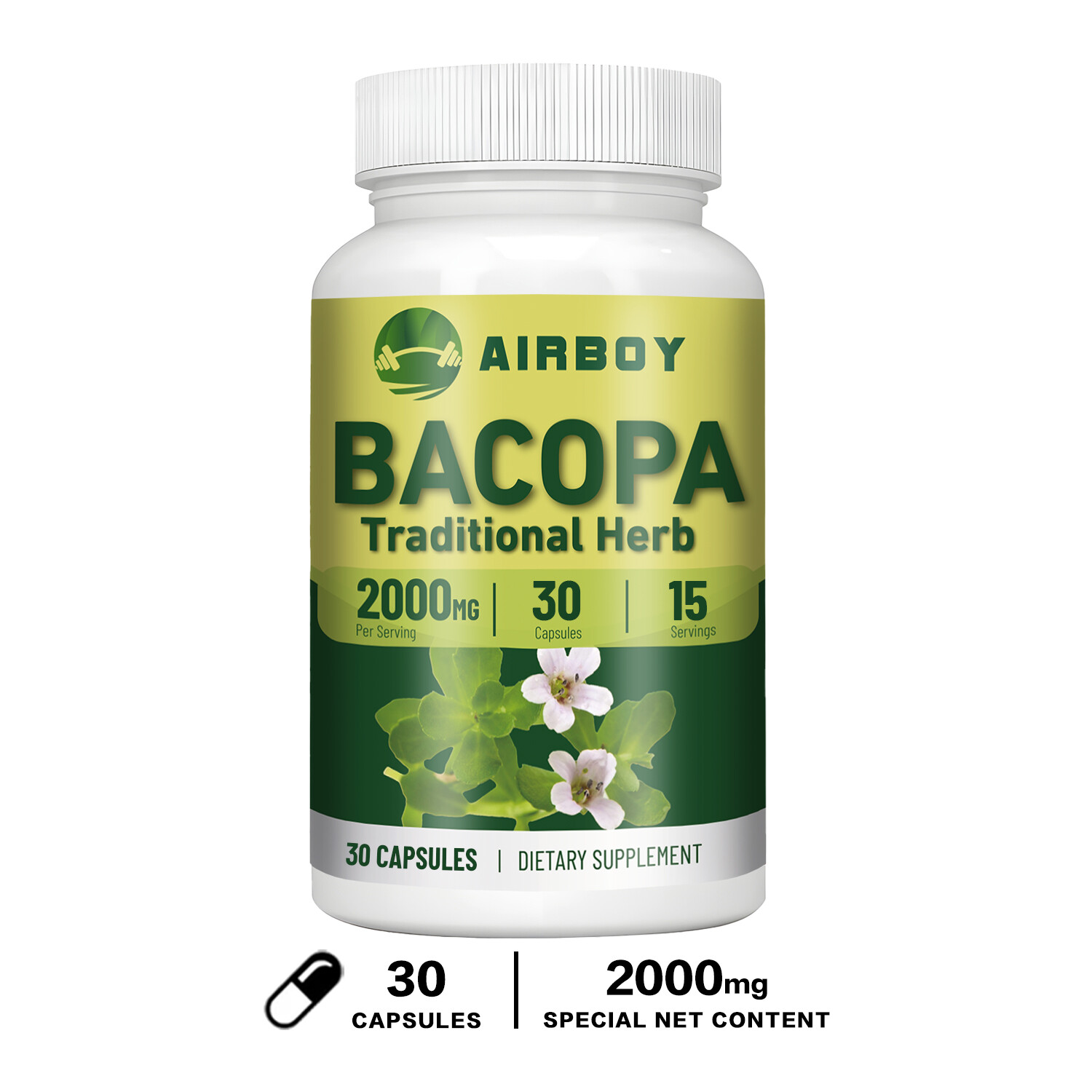 Bacopa Monnieri 2000mg - Boost Memory Focus Enhancer Stress Relief - Non GMO Bacopa Monnieri 2000mg - Boost Memory Focus Enhancer Stress Relief - Non GMO