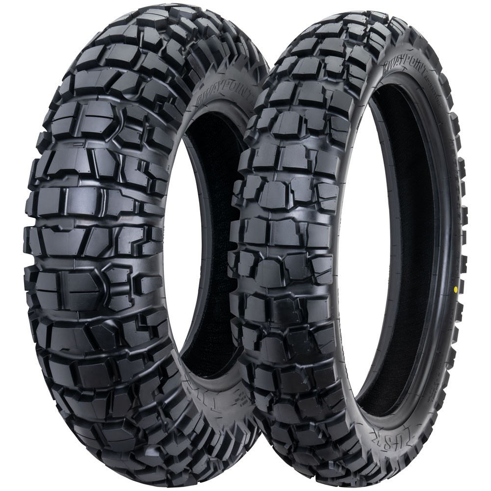 Tusk Waypoint Adventure Tire Set 130/80-18 (66P)/180/80-14(78P) for Yamaha TW200