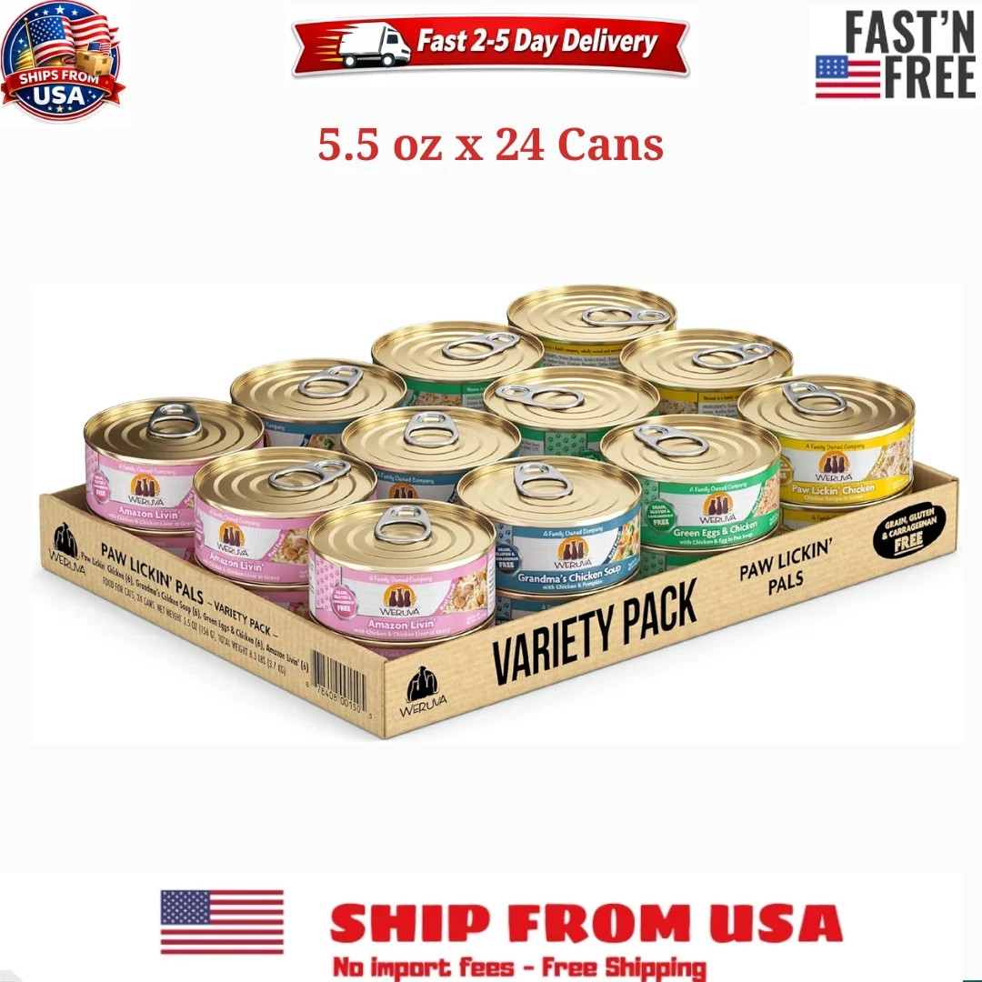 Weruva Classic Cat Food,Variety Pack, Paw Lickin\' Pals Wet Cat Food, 5.5oz, 24ct Weruva Classic Cat Food,Variety Pack, Paw Lickin\' Pals Wet Cat Food, 5.5oz, 24ct
