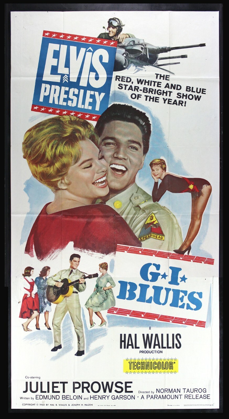 G.I. Blues CineMasterpieces Huge Original 3SH Movie Poster Elvis Presley 1960