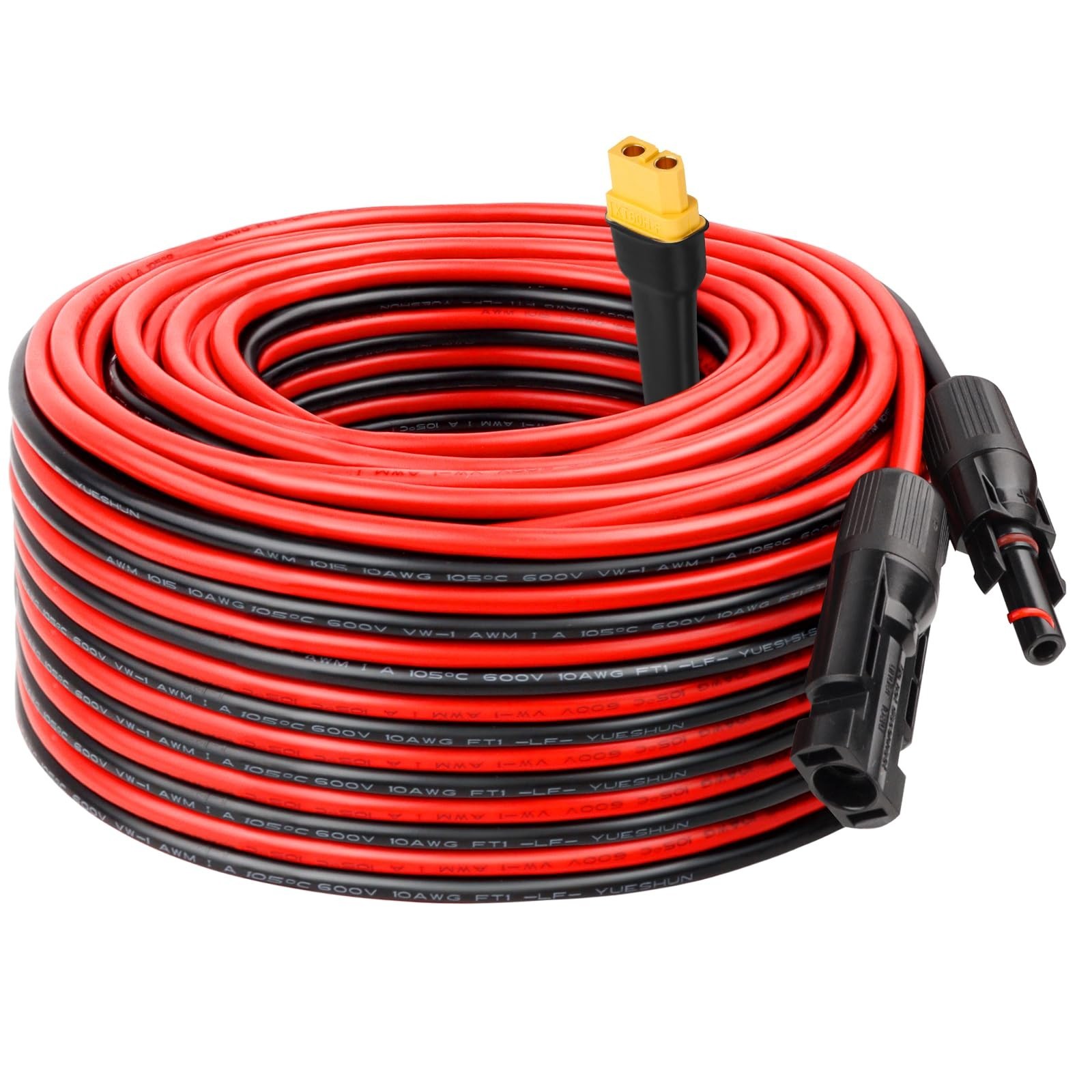 MOOKEERF 10AWG 60FT Solar to XT60 Extension Cable for Solar Panel to Portable MOOKEERF 10AWG 60FT Solar to XT60 Extension Cable for Solar Panel to Portable