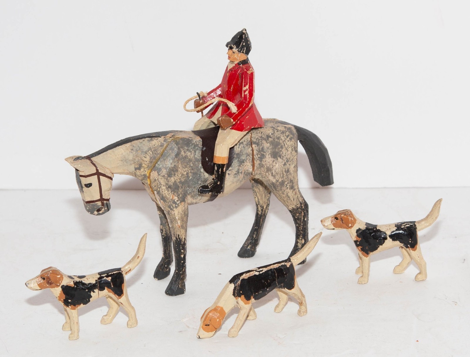 Rare 1930s Forest Toys Brockenhurst Carved Wooden Fox Hunt Set Pre-War England