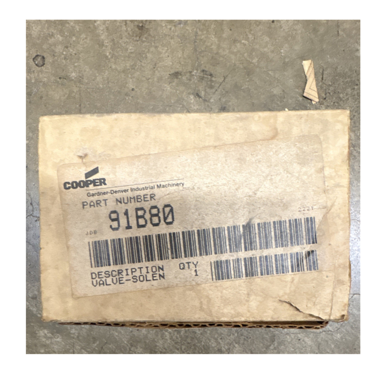 Cooper 91B80 Solenoid Operated Valve for Air Media Industrial Machinery Part